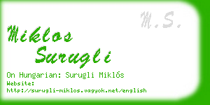 miklos surugli business card